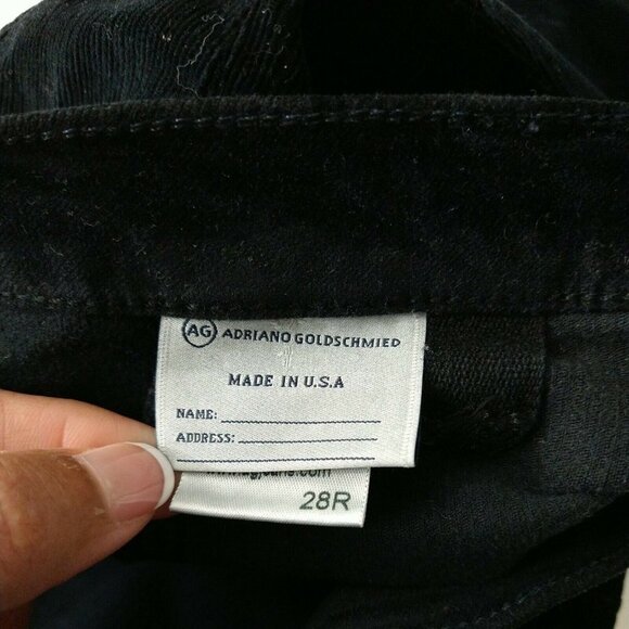 Adriano Goldschmied AG Stevie Slim Ankle Jodhpur Corduroy Pants Size 28 Black - Picture 8 of 11